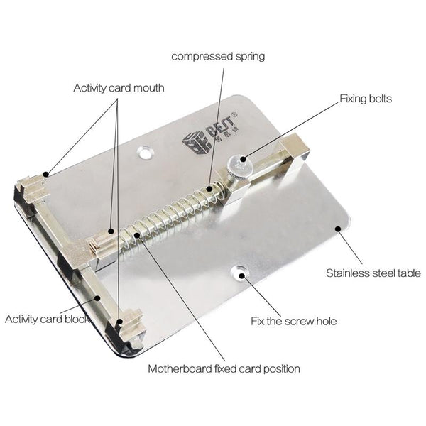 Stainless Steel Mobile Phone Pcb Repair Tool Holder With Adjustable Clips Mobile Phone Parts