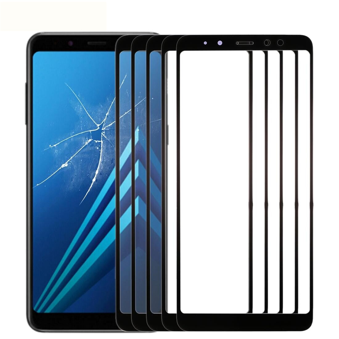 Ten Pack Front Glass Lens For Samsung Galaxy A8 2018 Replacement Parts Mobile Phone Parts