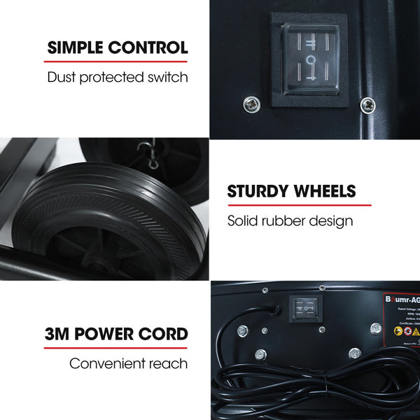 Baumr Ag Baumr Ag 24' 610Mm 260W Mobile Floor Drum Fan Tilting Large Commercial Heavy Duty Frame Eess Certified Portable Fans