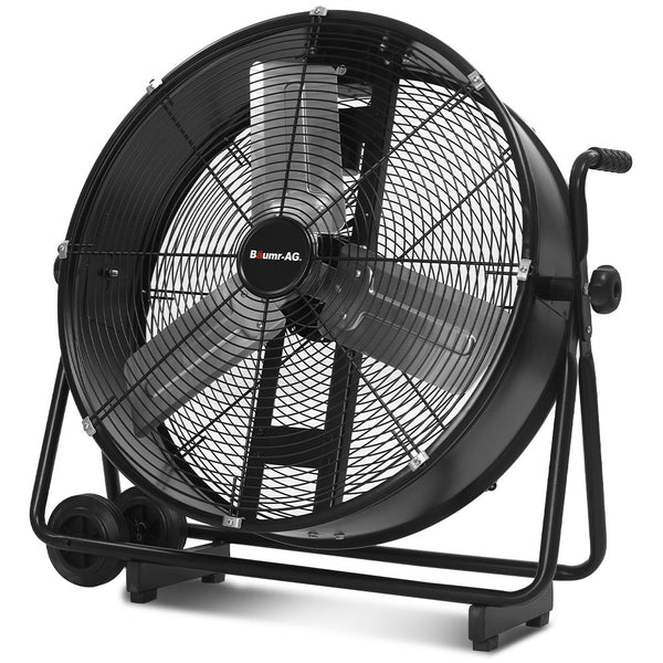 Baumr Ag 24' 610Mm 260W Industrial Mobile Floor Drum Fan Tilting Large Commercial Heavy Duty Frame Eess Certified Portable Fans
