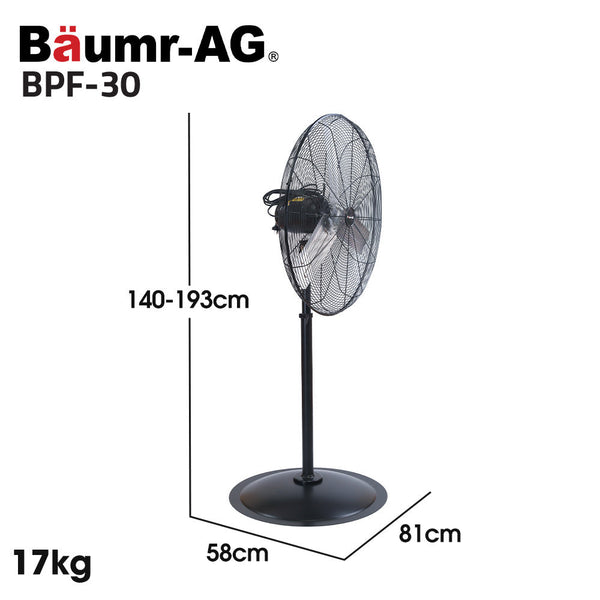Baumr Ag Baumr Ag 30' 762Mm 300W Pedestal Fan Large Commercial Heavy Duty Speed Eess Certified Portable Fans