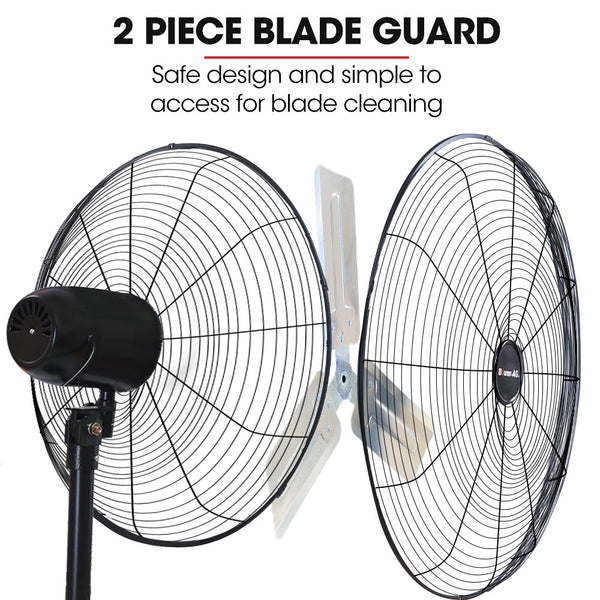 Baumr Ag 30' 762Mm 300W Industrial Pedestal Fan Large Commercial Heavy Duty Speed Eess Certified Portable Fans