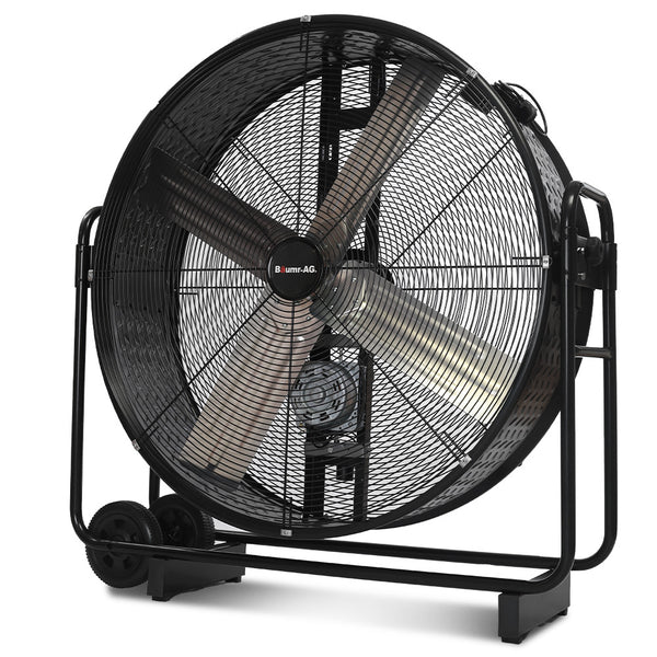 Baumr Ag 42' 1067Mm 660W Industrial Mobile Floor Drum Fan Belt Drive Tilting Large Commercial Heavy Duty Frame Eess Certified Portable Fans
