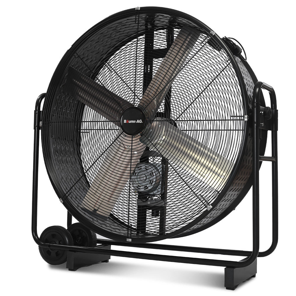 Baumr Ag Baumr Ag 42' 1067Mm 660W Mobile Floor Drum Fan Belt Drive Tilting Large Commercial Heavy Duty Frame Eess Certified Portable Fans