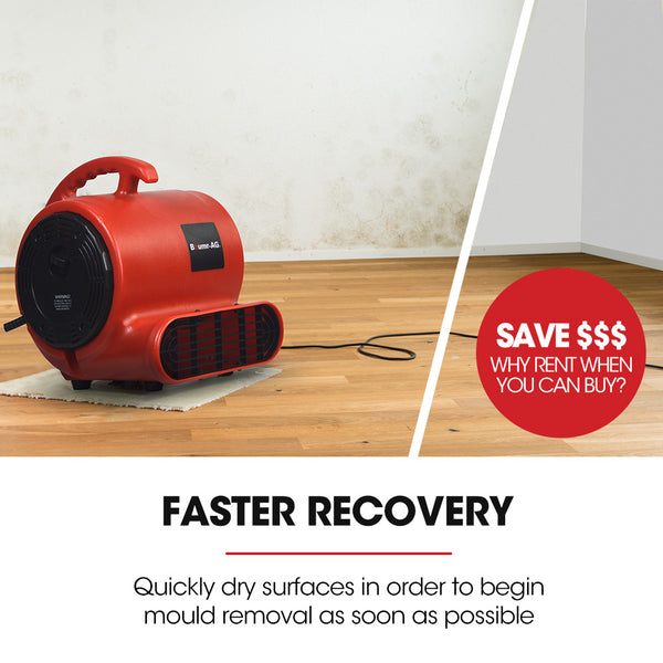 Baumr Ag 3 Speed Carpet Dryer Air Mover Blower Fan 700Cfm Sealed Copper Motor Poly Housing Blowers Air Movers & Dryers