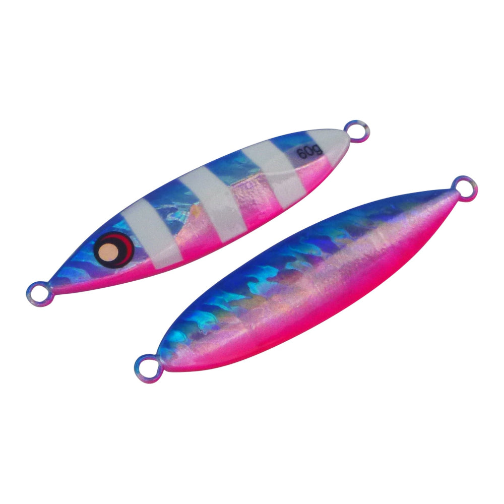 Finesse Slow Pitch Flutter Jig 60Gm Blue Blush 2 Pack Baits & Lures