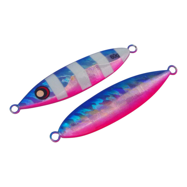Finesse Slow Pitch Flutter Jig 60Gm Blue Blush 2 Pack Baits & Lures