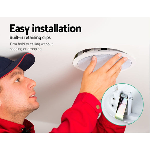 Giantz 6 Inch Ceiling Speakers In Wall Speaker Home Audio Stereos Tweeter 8Pcs Audio Docks & Mini Speakers