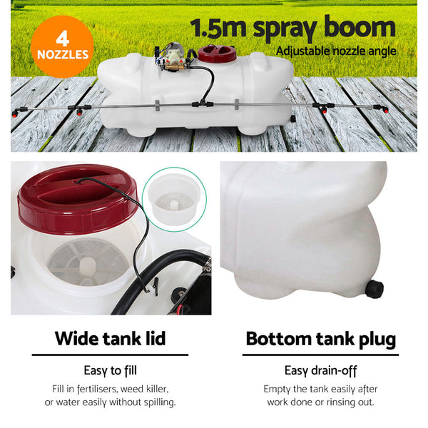 Giantz Weed Sprayer 60L 1.5M Fixed Boom Garden Weed Sprayers