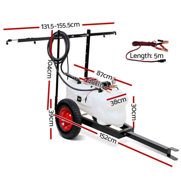 Giantz Weed Sprayer 60L Trailer 1.5M Boom Garden Weed Sprayers