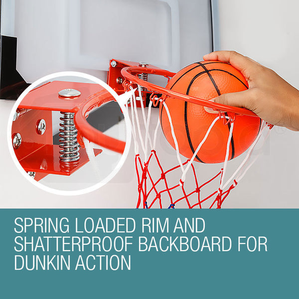 Dr. Dunk Dr.Dunk Indoor Mini Basketball Hoop Ring Backboard Kit Door Mounted Kid Set Basketball Backboards
