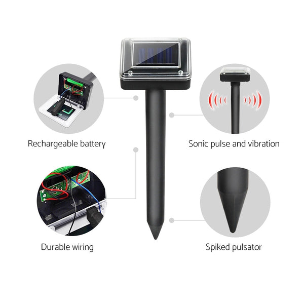 Vermitrap Set Of 10 Ultrasonic Solar Powered Snake Repellent Repellents & Deterrents