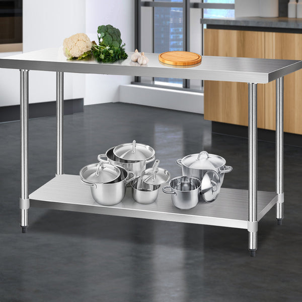 Cefito 1524X610mm Stainless Steel Kitchen Bench 430 Work Benches