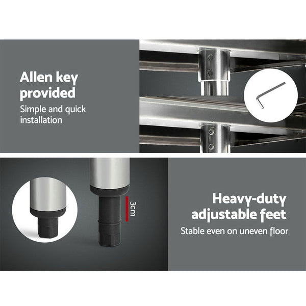 Cefito 1524X610mm Stainless Steel Kitchen Bench 430 Work Benches