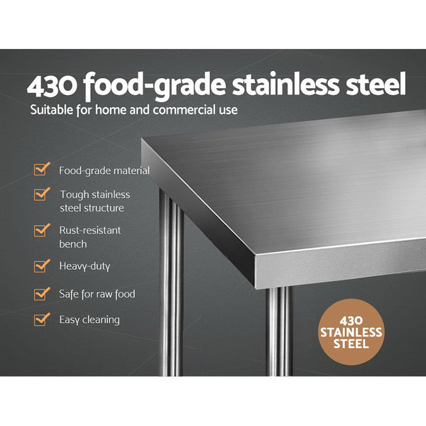 Cefito 760X760mm Stainless Steel Kitchen Bench 430 Work Benches