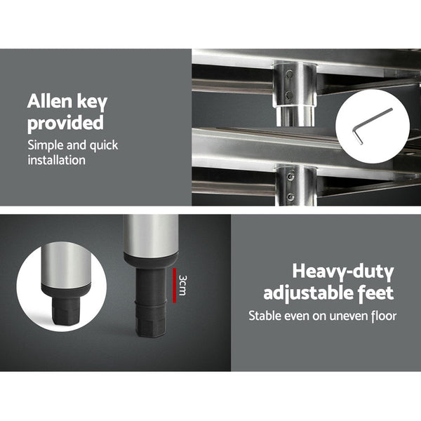 Cefito 760X760mm Stainless Steel Kitchen Bench 430 Work Benches