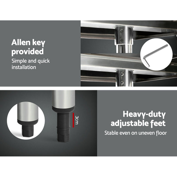 Cefito 1829X760mm Stainless Steel Kitchen Bench 430 Work Benches