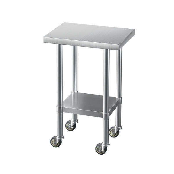 Cefito Stainless Steel Kitchen Benches Work Wheels 61X46cm 430 Work Benches