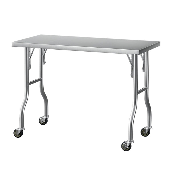 Kitchen Carts Cefito Stainless Steel Kitchen Benches Work Wheels 122X61cm 430