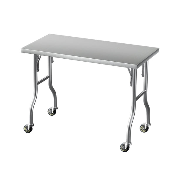 Kitchen Carts Cefito Stainless Steel Kitchen Benches Work Wheels 122X61cm 430