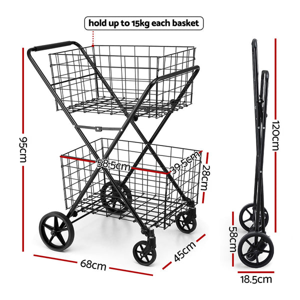 Emajin Foldable Shopping Trolley Cart Shopping Trolleys Baskets