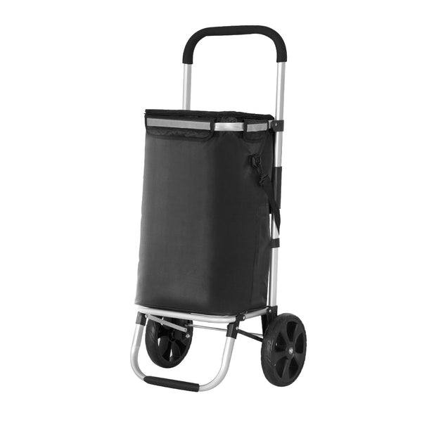 Emajin Shopping Trolley Cart Foldable 45Kg Black Shopping Trolleys Baskets