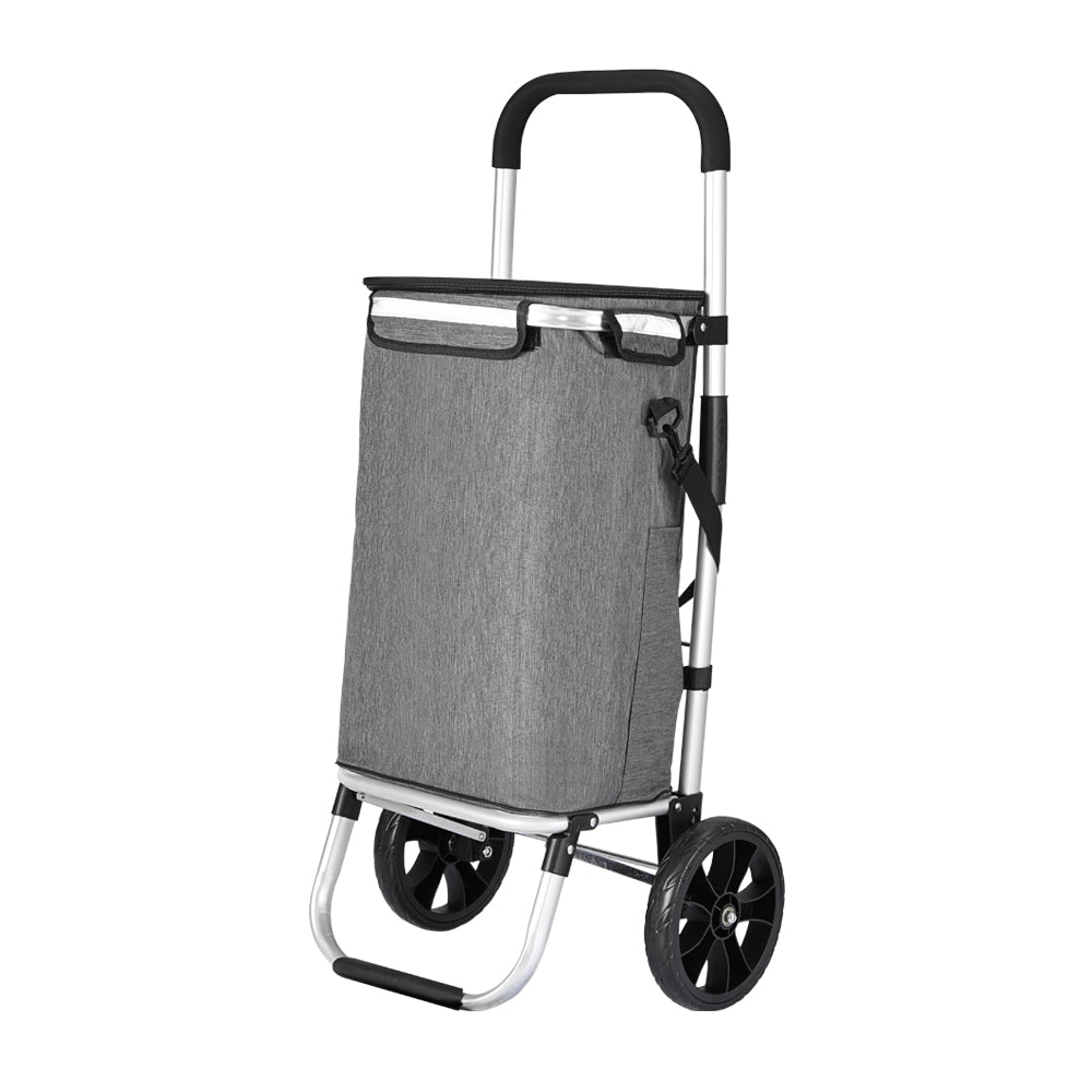 Emajin Shopping Trolley Cart 45Kg Foldable Grey Shopping Trolleys Baskets