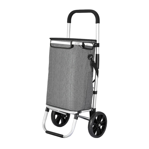 Emajin Shopping Trolley Cart 45Kg Foldable Grey Shopping Trolleys Baskets
