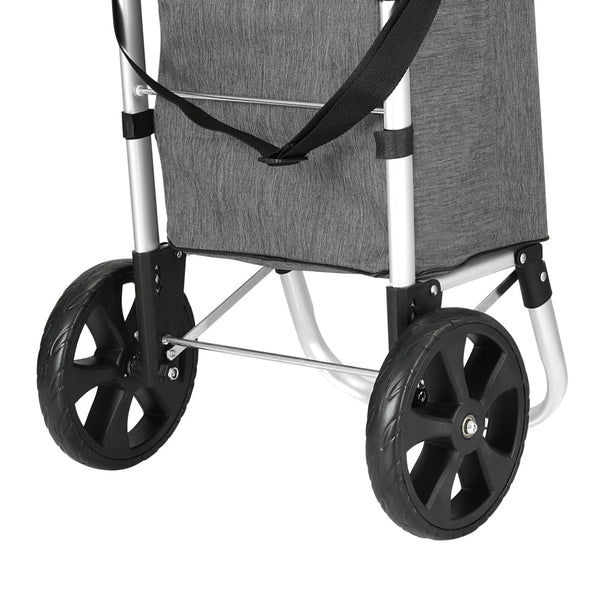 Emajin Shopping Trolley Cart 45Kg Foldable Grey Shopping Trolleys Baskets