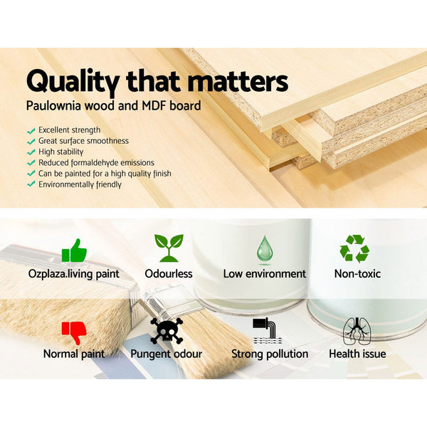 Artiss Bedside Table Vintage Thyme White Bedside Tables