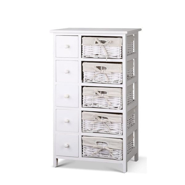 Artiss 5 Chest Of Drawers With 5 Baskets May Dressers & Chests Of Drawers