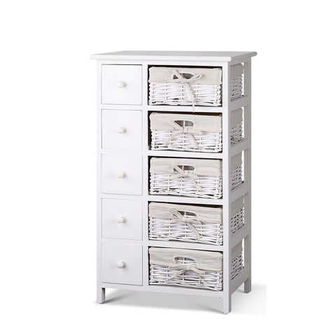 Artiss 5 Chest Of Drawers With 5 Baskets May Dressers & Chests Of Drawers