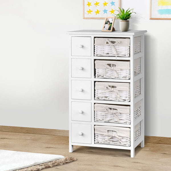 Artiss 5 Chest Of Drawers With 5 Baskets May Dressers & Chests Of Drawers