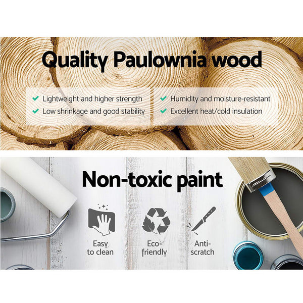 Artiss 2X Bedside Table 3 Drawers Vintage Thyme Blue Bedside Tables