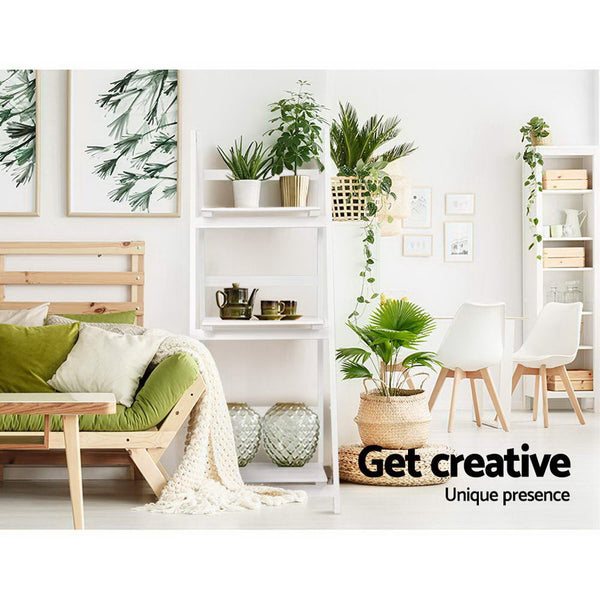 Artiss Bookshelf Corner Shelf 3 Tiers Zane White Bookshelves