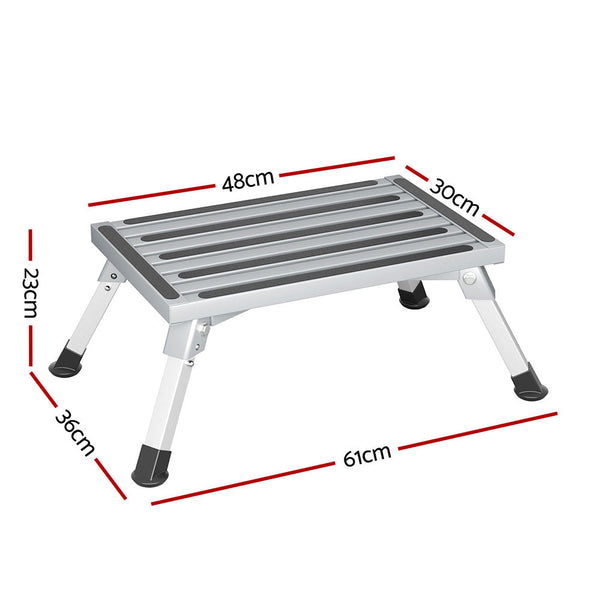 Weisshorn Step Folding Aluminium Ladder Stool Caravan Parts Accessories