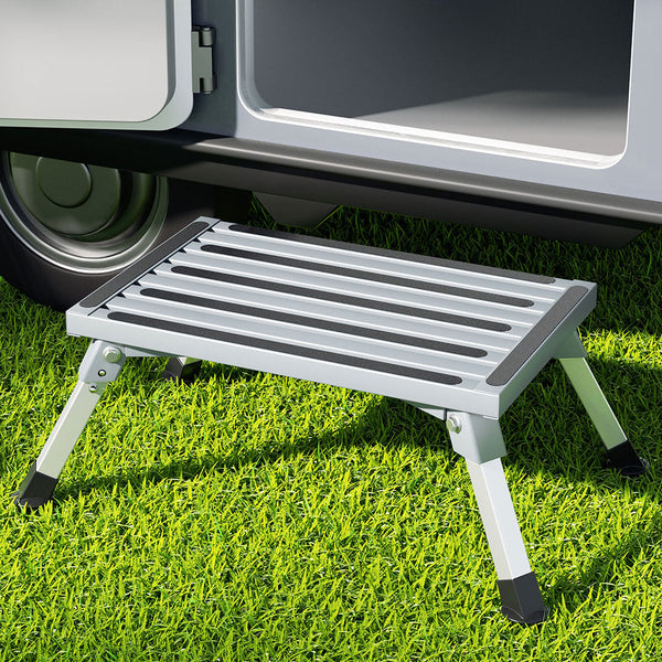Weisshorn Step Folding Aluminium Ladder Stool Caravan Parts Accessories