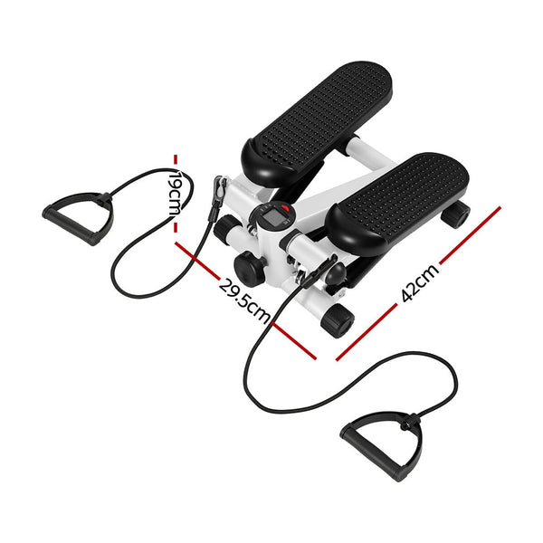 Everfit Mini Stepper With Resistance Rope Aerobic For Exercise Compact Home Workout White Resistance Trainers