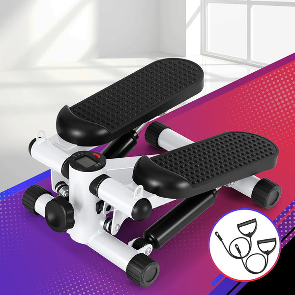 Everfit Mini Stepper With Resistance Rope Aerobic For Exercise Compact Home Workout White Resistance Trainers