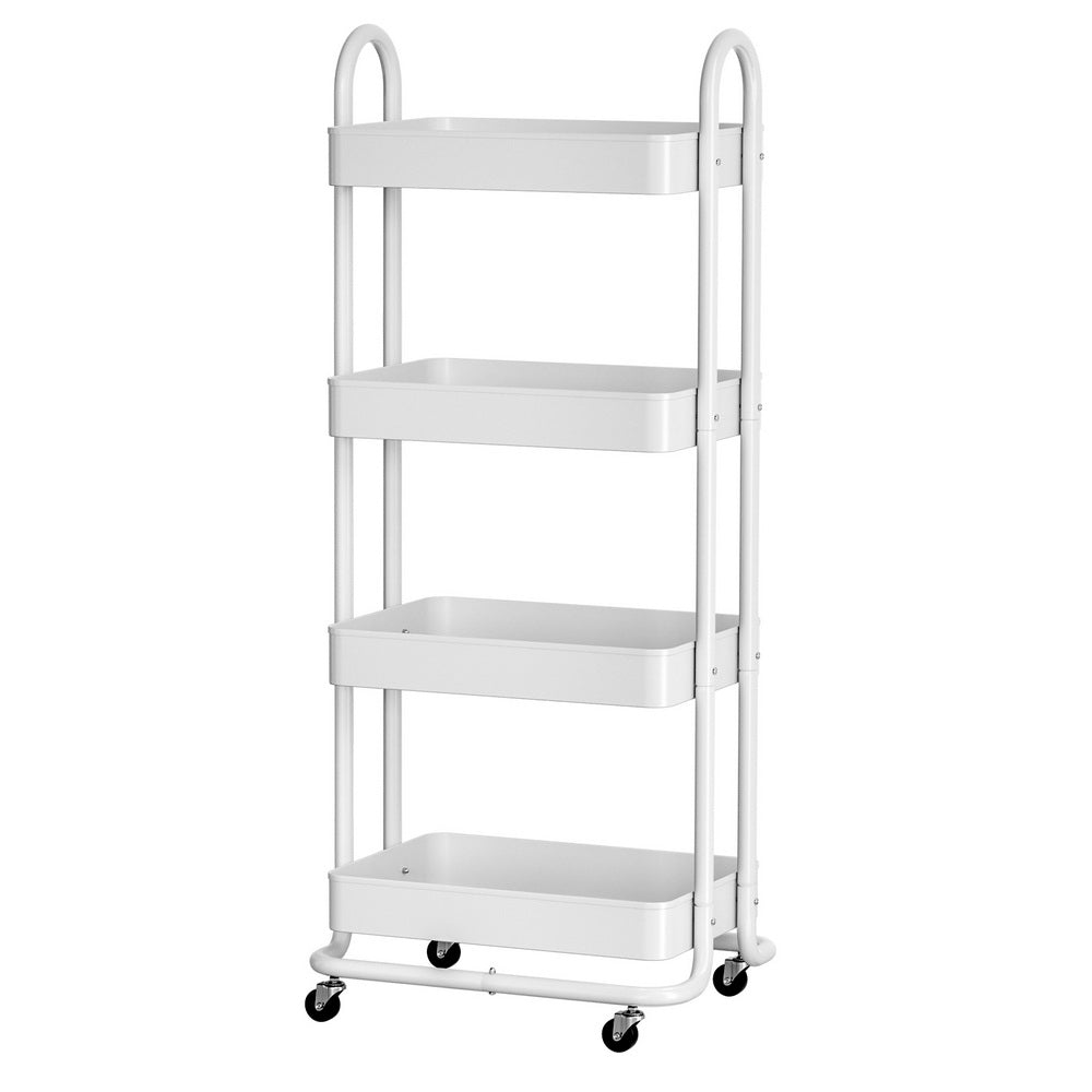 Kitchen Carts Artiss Storage Trolley Kitchen Cart 4 Tiers White