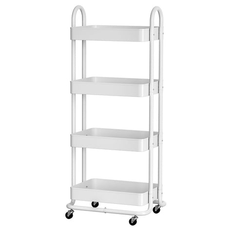 Artiss Storage Trolley Kitchen Cart 4 Tiers White Kitchen Carts