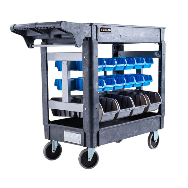 Baumr Ag Parts Bin Trolley Service Utility Cart Storage Mobile Tool Workshop Tool Storage Organisers