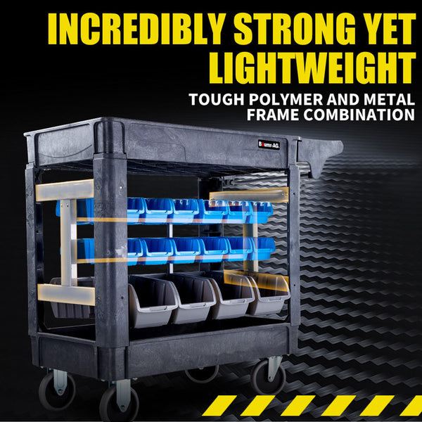 Baumr Ag Parts Bin Trolley Service Utility Cart Storage Mobile Tool Workshop Tool Storage Organisers