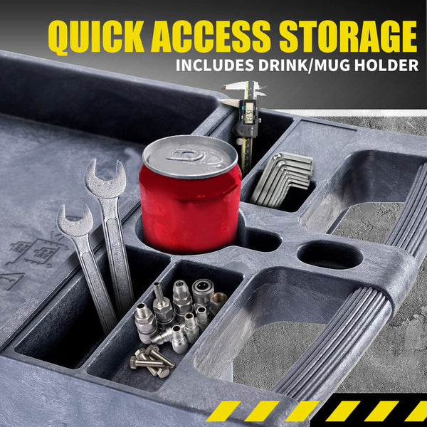 Baumr Ag Baumr Ag Parts Bin Trolley Service Utility Cart Storage Mobile Tool Workshop Tool Storage Organisers