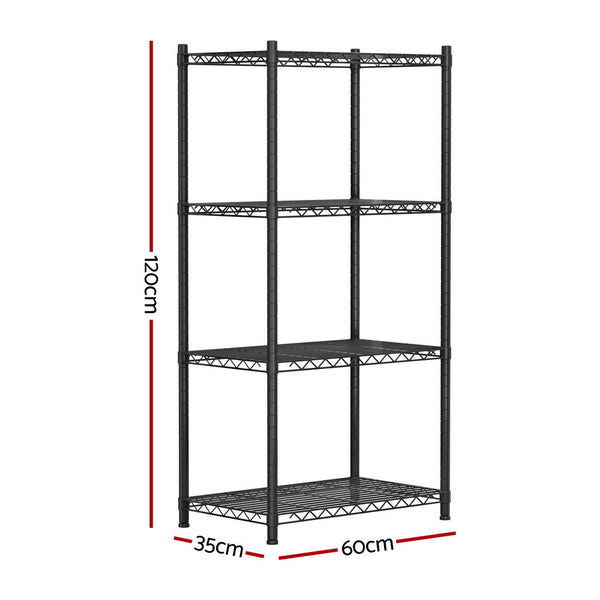 Artiss 4 Tier Shelving Unit Adjustable Garage Storage Shelves Kitchen Rack Steel Kitchen Carts