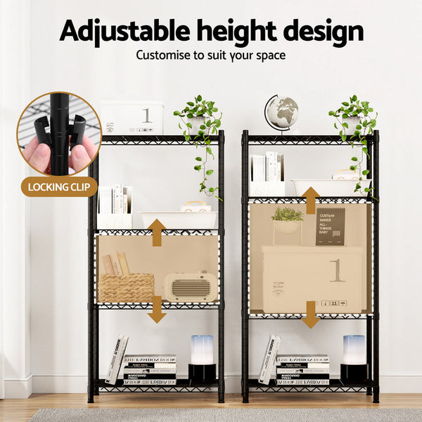Artiss 4 Tier Shelving Unit Adjustable Garage Storage Shelves Kitchen Rack Steel Kitchen Carts