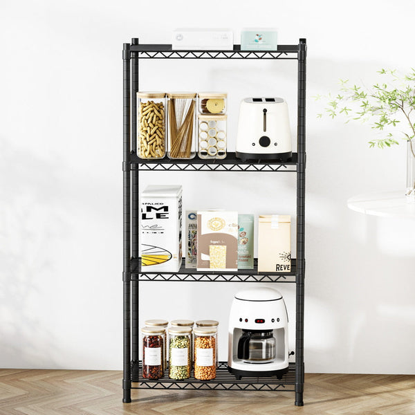 Artiss 4 Tier Shelving Unit Adjustable Garage Storage Shelves Kitchen Rack Steel Kitchen Carts
