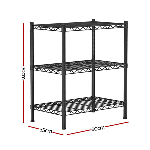 Artiss 3 Tier Shelving Unit Adjustable Garage Storage Shelves Kitchen Rack Steel Kitchen Carts
