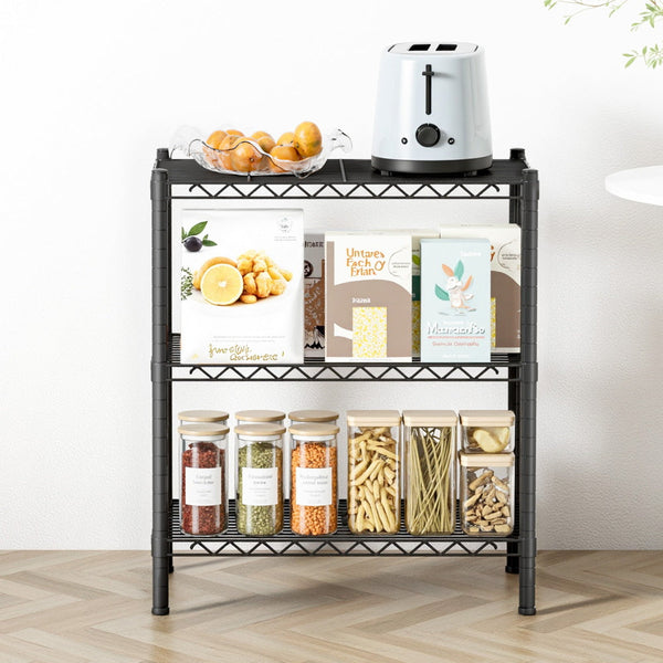 Artiss 3 Tier Shelving Unit Adjustable Garage Storage Shelves Kitchen Rack Steel Kitchen Carts