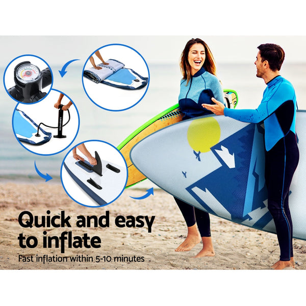 Weisshorn Stand Up Paddle Board 10.6Ft Inflatable Sup Surfboard Paddleboard Kayak Blue Surfboards